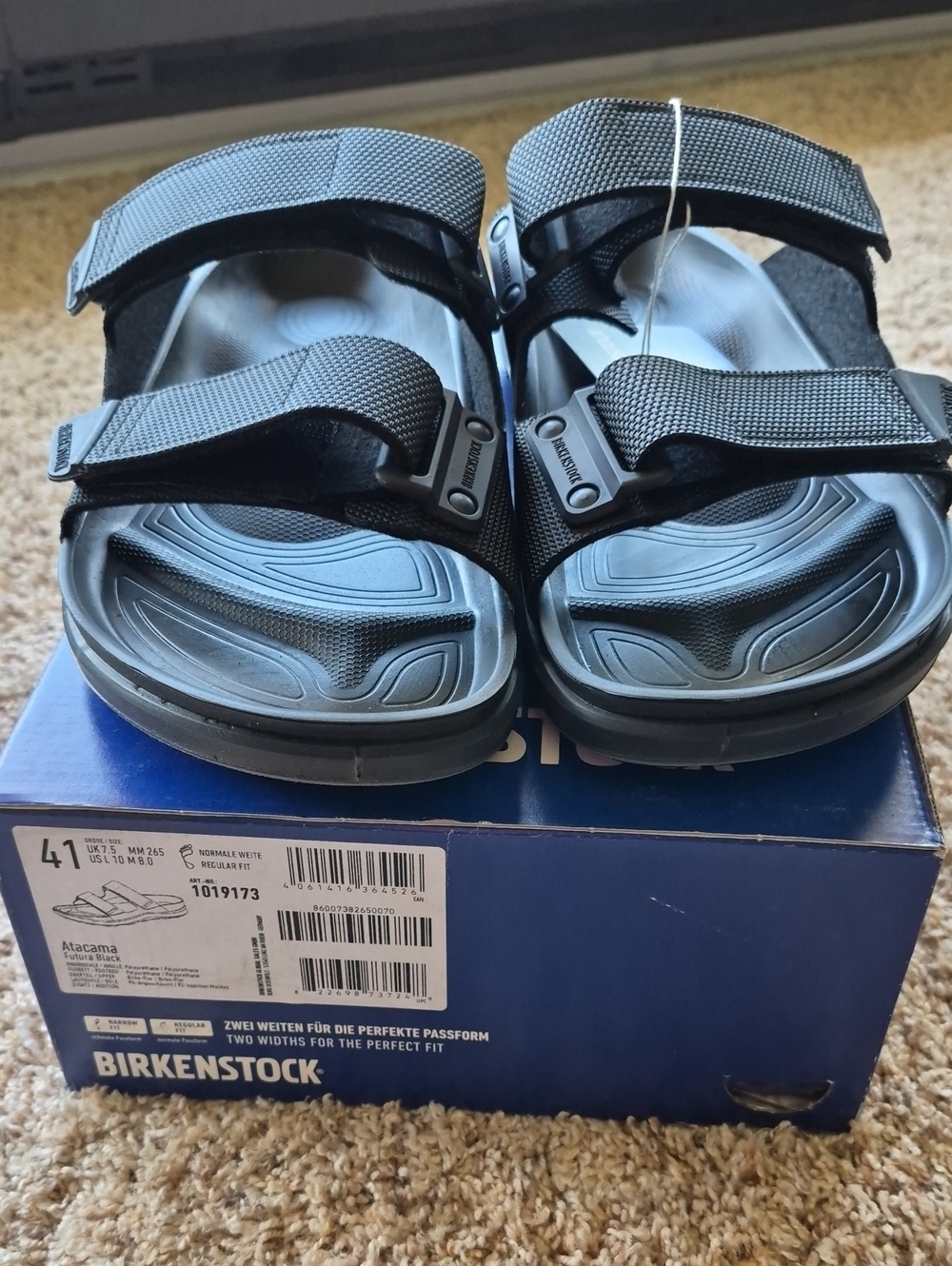 Birkenstock Black Atacama Two-Strap Sport Sandals